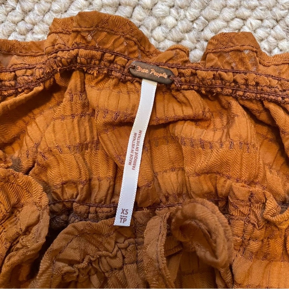 Free People Rust Button-Up Blouse - Picture 2 of 3
